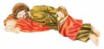 Sleeping St Joseph Figurine Christian Statue 20 cm Red Green + Matching Card 