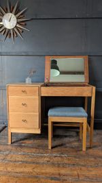 Mid-Century Vintage Stag John & Sylvia Reid Light Oak Dressing Table & Stool
