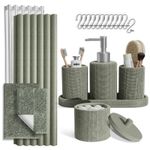 Clara Clark Sage Green Bathroom Set - Bathroom Sets Shower Curtain And Rugs