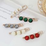 🌟🌟5PCS 5Color Clothing Safety Pins Faux Pearl Decorative Pins  for Waist Pants