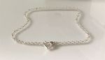 Sterling Silver Anklet with Heart Clasp Womens Ankle Chain Bracelet Sizes 9"-12"