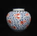 Qianlong Old Signed Antique Chinese Blue & White Porcelain Pot Vase w/ fish