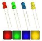 10 x 5mm Self Flashing Blinking Diffused LEDs Red Green Blue Yellow 1.5Hz Flash