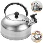 2.5L Stainless Steel Whistling Camping Kettle Cordless Gas Hob Kitchen Teapot UK