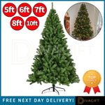 ARTIFICIAL CHRISTMAS TREE 5–10FT GREEN XMAS TREE BUSHY FOR INDOOR USE WITH STAND