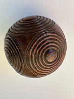RARE 19th C 1820s ENGLISH TREEN SNUFF BALL SECRET SOVEREIGN Compartment holder
