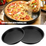 Pizza Pan Tray Non Stick Round Oven Cookie Baking Pan Carbon Steel 20cm/25cm