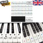 PIANO KEYBOARD NOTE LABELS REMOVABLE SILICONE PIANO STICKERS 61 KEYS REUSABLE UK