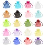100 Organza Bags Wedding Favours Mesh Birthday Pouches Party Sweets Baby Shower