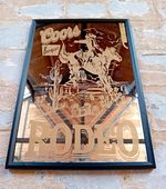 Coors Banquet Rodeo Framed Advertising Wall Mirror Sign Black Frame
