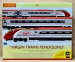 Hornby 'OO' R2467 Virgin Trains Pendolino "Virgin Star" 3-Car Train Pack.