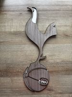 Tottenham Hotspur FC wooden badge sign, no name 45cm x 17.5cm apprx