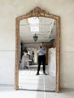 Antique 18thC Large French Wood And Plaster Mirror