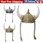 Buffalo Horn Hat Viking Helmet w/Classic Horn Halloween Dress Up Party