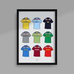 1992 Cricket World Cup Shirts Handmade Illustrated Poster Print