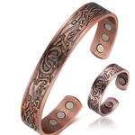 MEN'S COPPER MAGNETIC BRACELET CARPAL TUNNEL BANGLE ARTHRITIS PAIN RELIEF