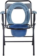 Lightweight Folding Bedside Commode with Removable Bucket and Anti Slip Feet Aid