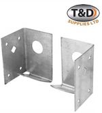 Arris Rail Fence Support Bracket-90x60x60 Galvanised Steel Pair for Timber Posts