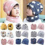 Baby Boys Girls Cotton Hat and Scarf Set Toddler Kids Cap Spring Autumn Beanie