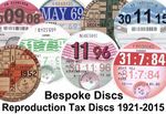 Reproduction Classic Car Vehicle Road Tax Disc Birthday Fathers Day Gift Bespoke