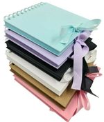 8" Square Kraft Paper Scrapbook Photo Album Book Spiral Bound Ribbon Tie 8 x 8