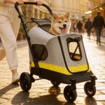 Foldable Dog Stroller Loads Up to 20kg Breathable Pushchair Cat and Dog Trolley