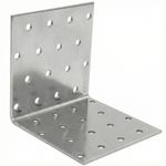 Heavy Duty Angle Brackets, 2mm Galvanised Steel, L Corner Brace, Timber Joist.