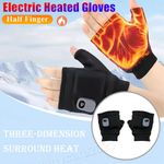 Electric Heated Gloves Rechargeable Battery Hand Warm Windproof Thermal Winter