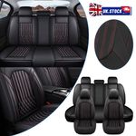 For Vauxhall Zafira Car Seat Cover Leather Front Rear Padded Black + Red Line