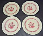 LIMOGES HAVILAND FRANCE CAKE PLATES X4 PINK FLOWERS   TEA SET   DINNER SERVICE