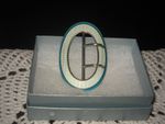 George V Sterling Silver and Enamel Oval Belt Buckle Levi & Salaman, 1911
