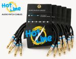 Hot Line 0.30m Guitar Patch Cable 30cm 1/4" 6.35mm Jack Gold Plated LEEM