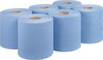Jumbo Workshop Hand Towels Blue Rolls 2 Ply Centre Feed Wipes Embossed Tissues