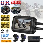 3'' Motorcycle DVR Dash Cam Driving Video Recorder Front Rear View Dual Camera
