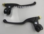 Black Motorcycle Brake Clutch Lever Set Fits Honda Yamaha Kawasaki Suzuki Cable