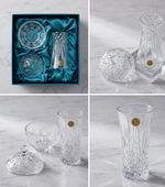 3x Vintage RCR Lead Crystal Dressing Table Vanity Sets gift pack