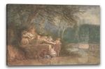 Canvas/Frames Salomon Gessner - A Park with Figures at a Statue near Water