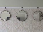 Art Nouveau mirror three Piece set framed velvet back 