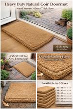Melford Hand Woven Coir Doormat Hard Wearing Rug