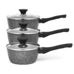 Salter Saucepan Set 3 Piece Non-Stick Megastone Forged Aluminium 16/18/20 cm