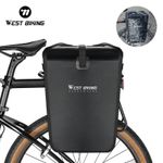 WEST BIKING 25L Full Waterproof Bicycle Single Pannier Bike Rear Rack Bag 1pcs