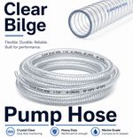 Clear Bilge Pump Boat Hose Corrugated Flexible Filter Pipe Marine Flexible Tube