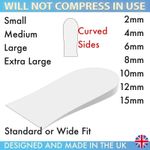 Heel Lift Raise Insert Wedge Heel Elevator - Curved Sides - 2 4 6 8 10 12 15mm