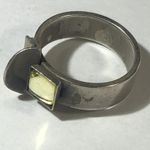 Christophe Poly Designs Modernist Artisan Silver Toned Ring Size 7.75