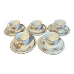 T. F. & S. LTD Windsor Bone China Tea Cup & Saucer Set 5 Place Floral Gold Trim