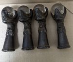 Antique Cast Iron Metal Glass Ball Table Feet X 4 Approx 11cm Each (708g The 4 )