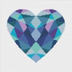 Geometric Heart Cross Stitch Pattern by Meloca Designs
