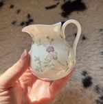 Vintage Wedgwood Campion Bone China Creamer Jug Floral White Purple Green Pink