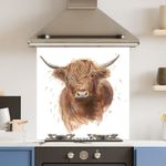 Premium Various Sizes Drawn Cow 6mm Glass Toughened Kitchen Splashback