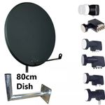 High Gain 80cm Satellite Dish single twin quad quattro octo LNB Bracket mount